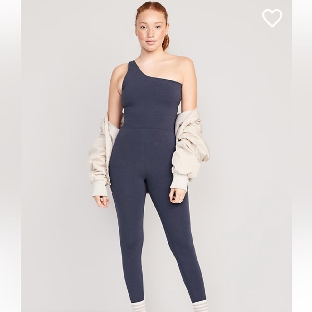 One-Shoulder Navy Women's Jumpsuit SIZE L